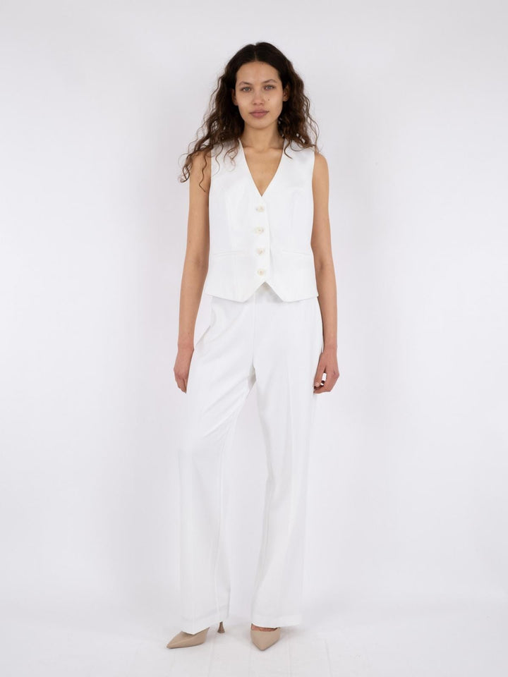 Neo Noir - Alice Melange Pants - White Bukser 