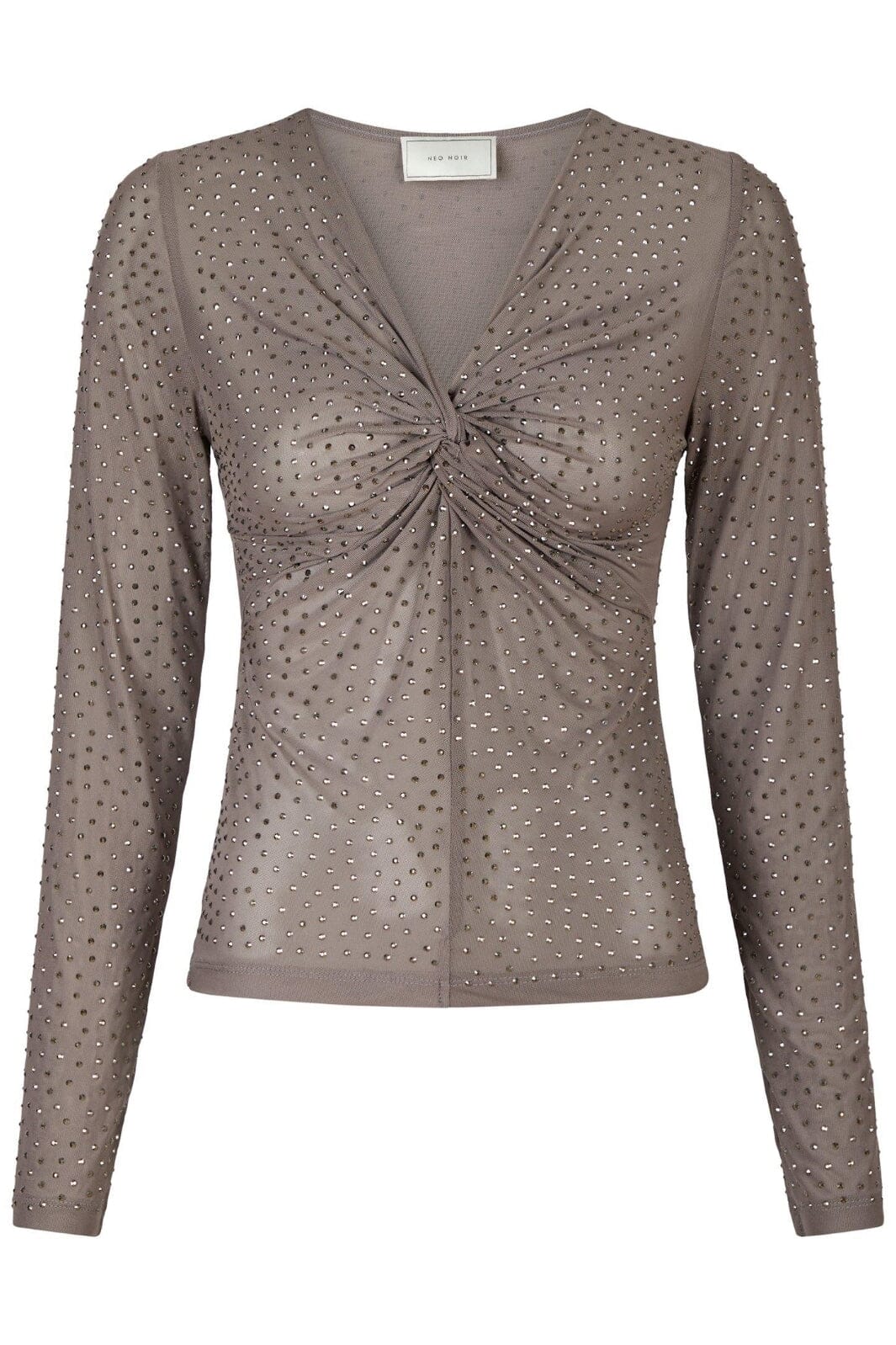 Neo Noir - Alisa Stone Mesh Blouse 162654 - Silver Bluser 