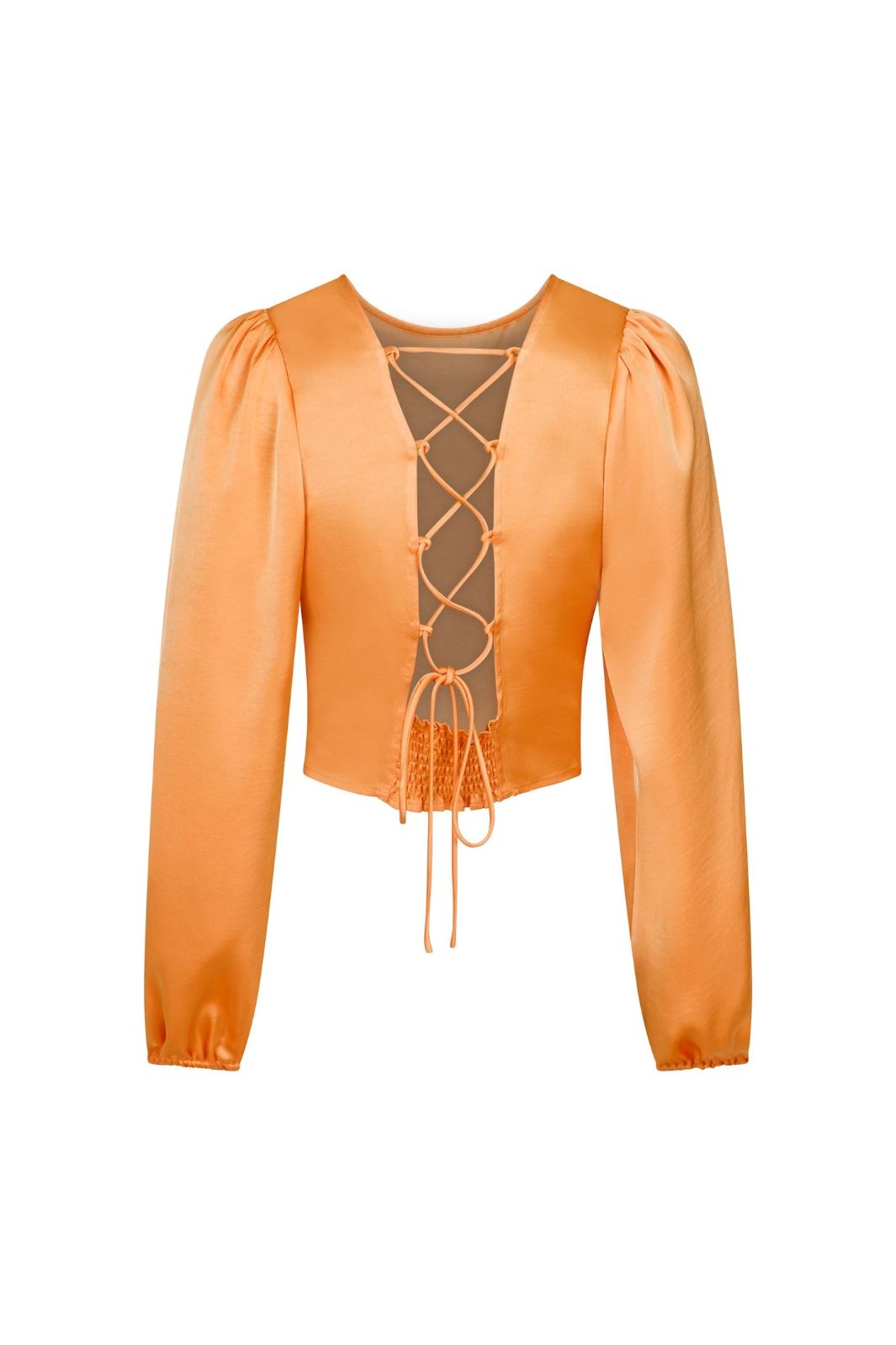 Neo Noir - Aura Heavy Sateen Blouse - Orange Bluser 