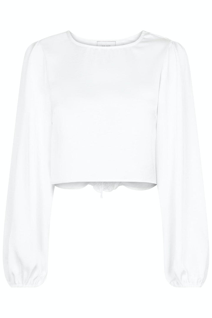 Neo Noir - Aura Heavy Sateen Blouse - White Bluser 