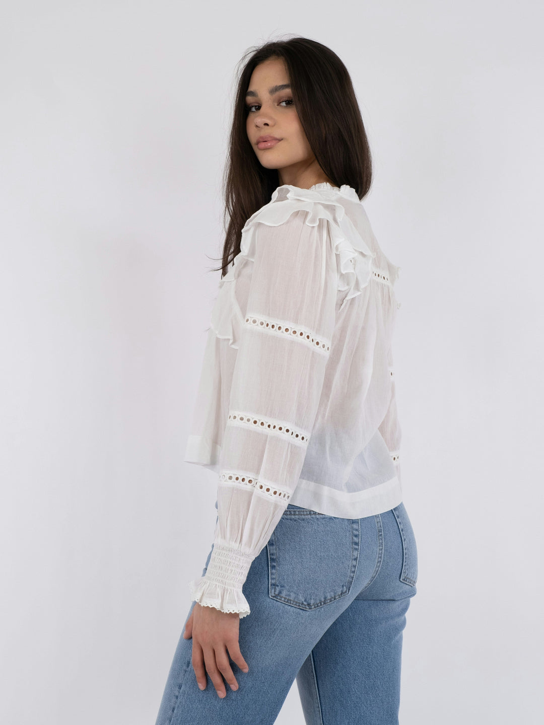 Neo Noir - Aurika S Voile Blouse - White