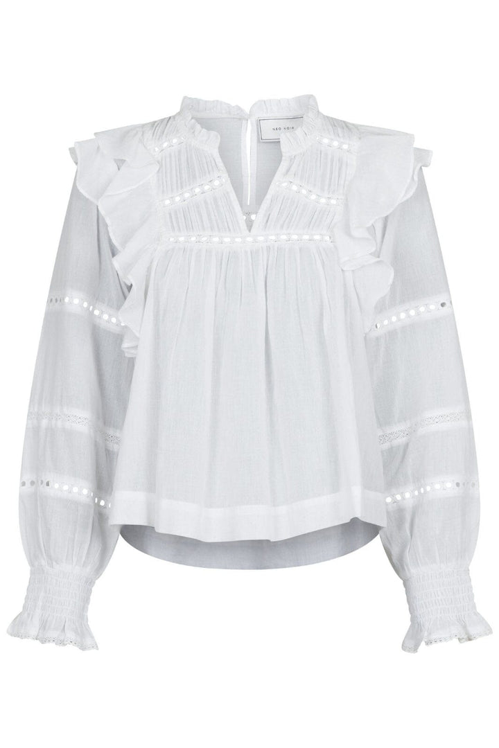 Neo Noir - Aurika S Voile Blouse - White Bluser 