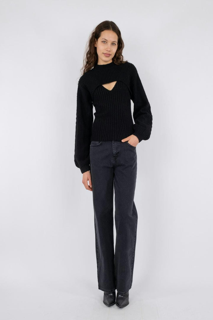 Neo Noir - Bonita Bolero Knit Blouse - Black