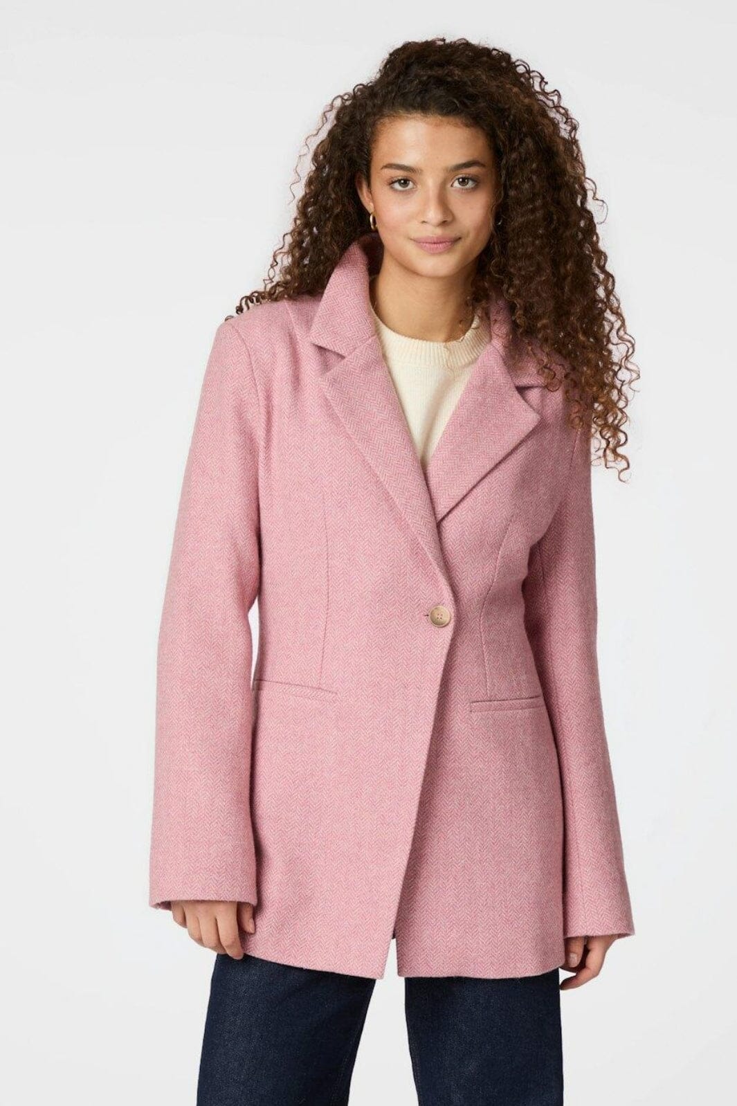 Neo Noir - Bowie Herringbone Blazer 164866 - 754 - Light Pink