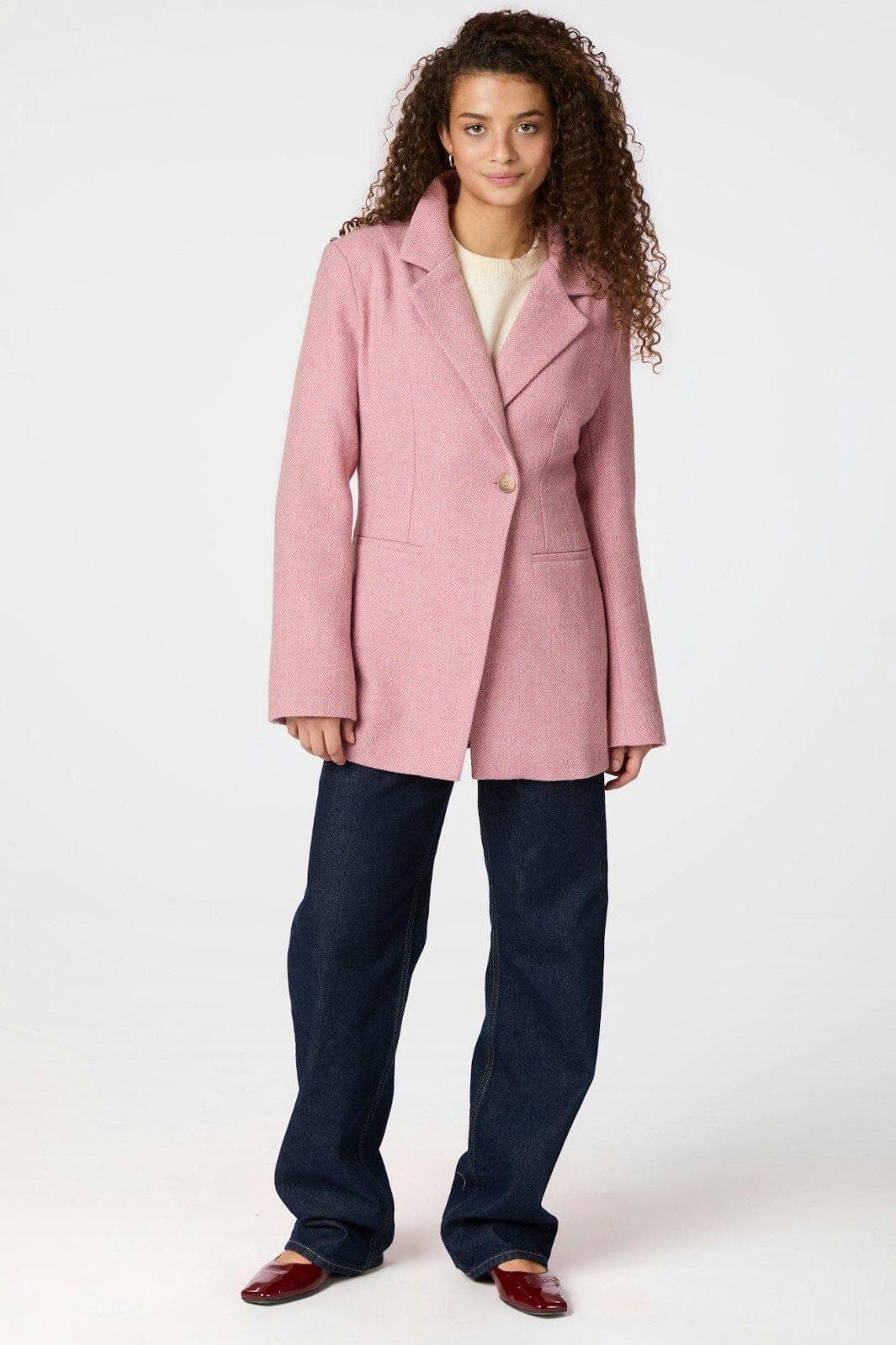 Neo Noir - Bowie Herringbone Blazer 164866 - 754 - Light Pink