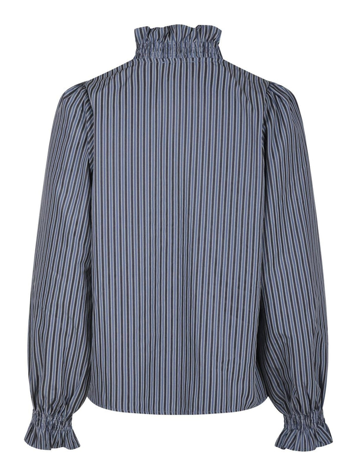 Neo Noir - Brielle Twill Stripe Shirt - Dusty Blue Skjorter 