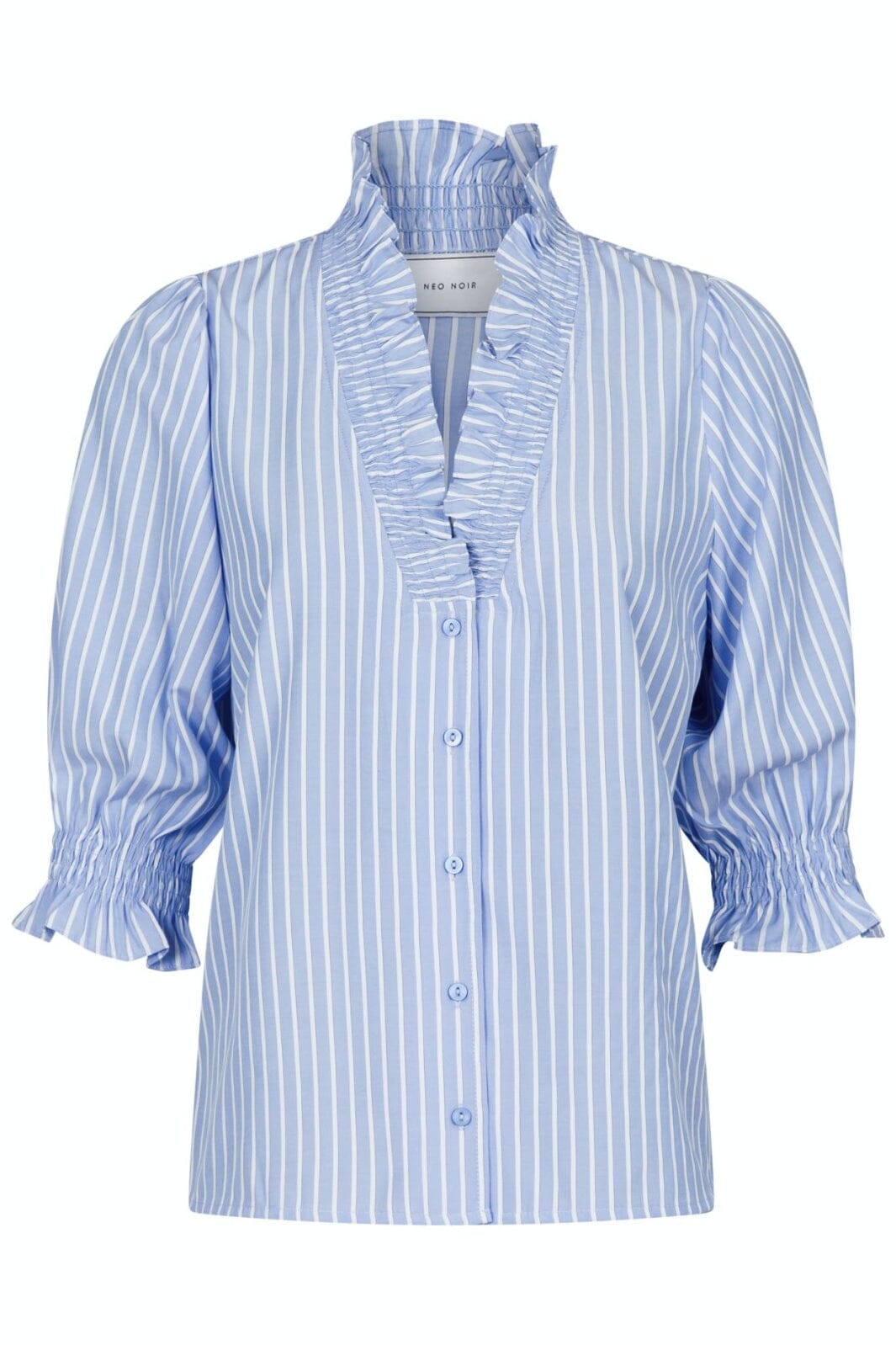 Neo Noir - Briony Wide Stripe Blouse - Light Blue Skjorter 