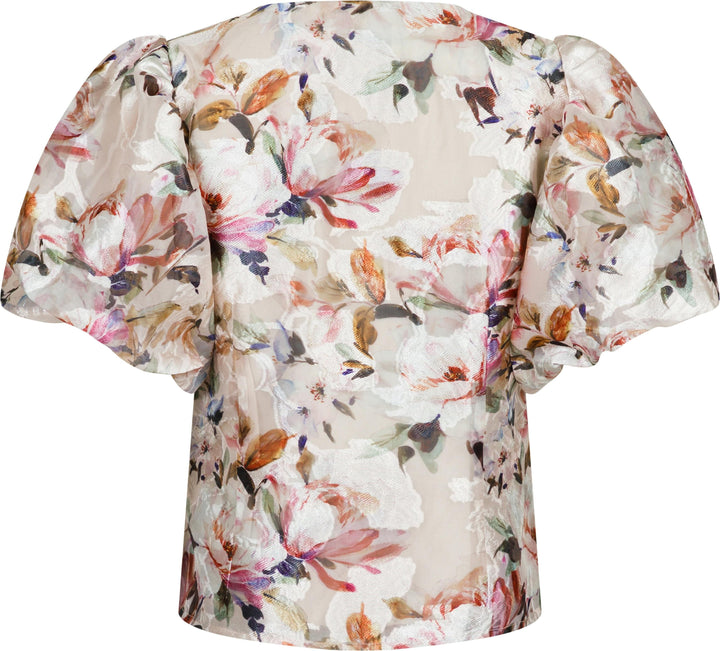 Neo Noir - Camia Brocade Print Blouse - Creme