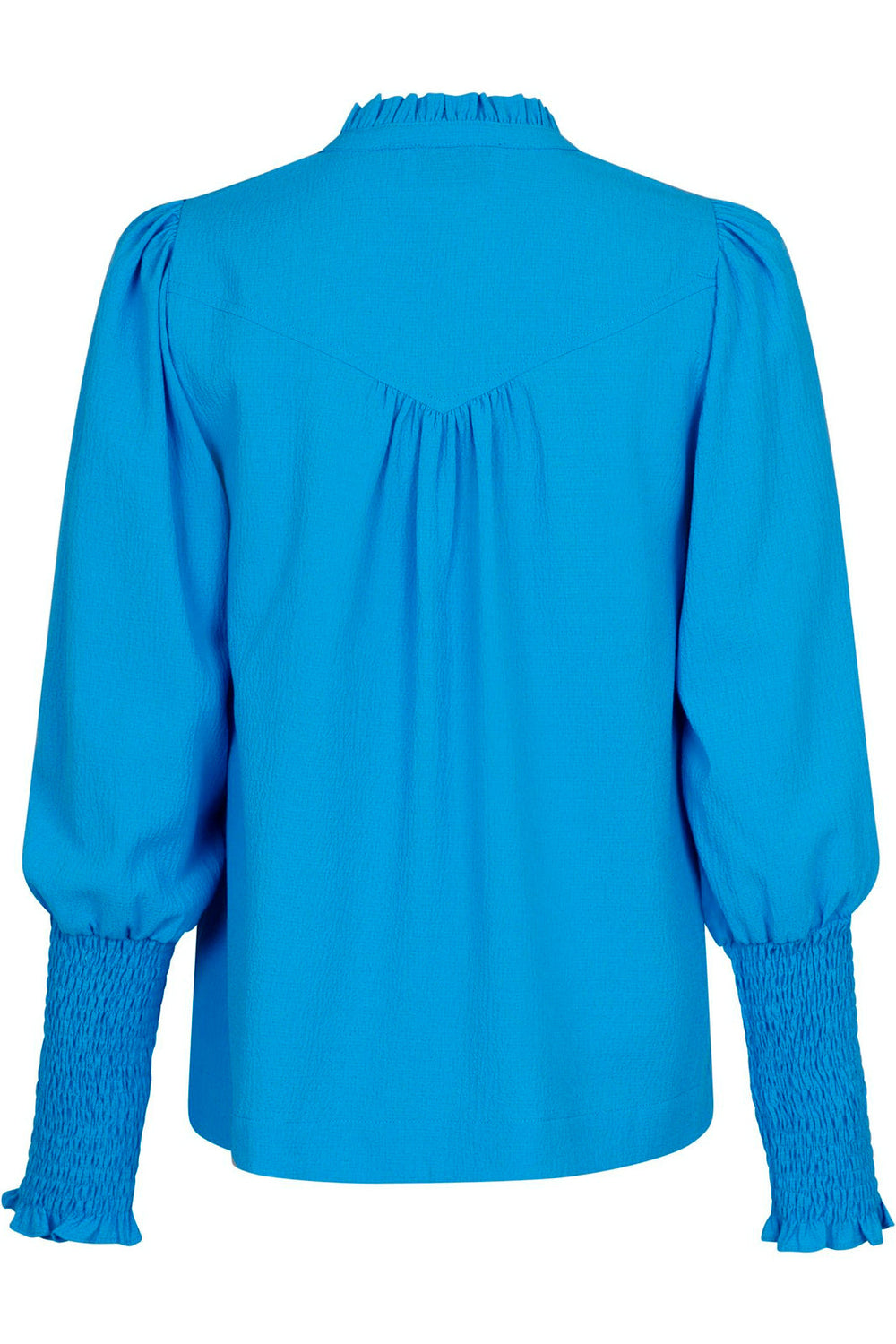 Neo Noir - Camisa Solid Blouse - Blue Skjorter 