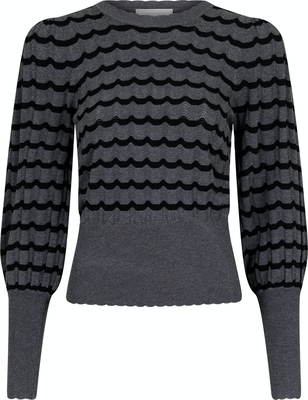 Neo Noir - Dary Stitch Knit Blouse - Dark Grey