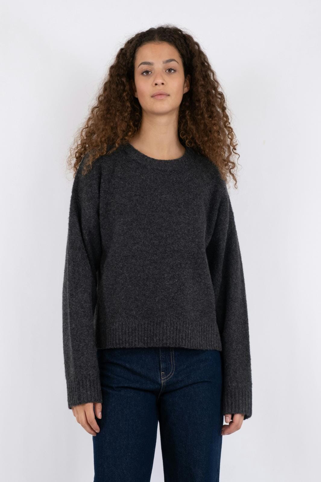 Neo Noir - Detri Solid Knit Blouse - Antracit