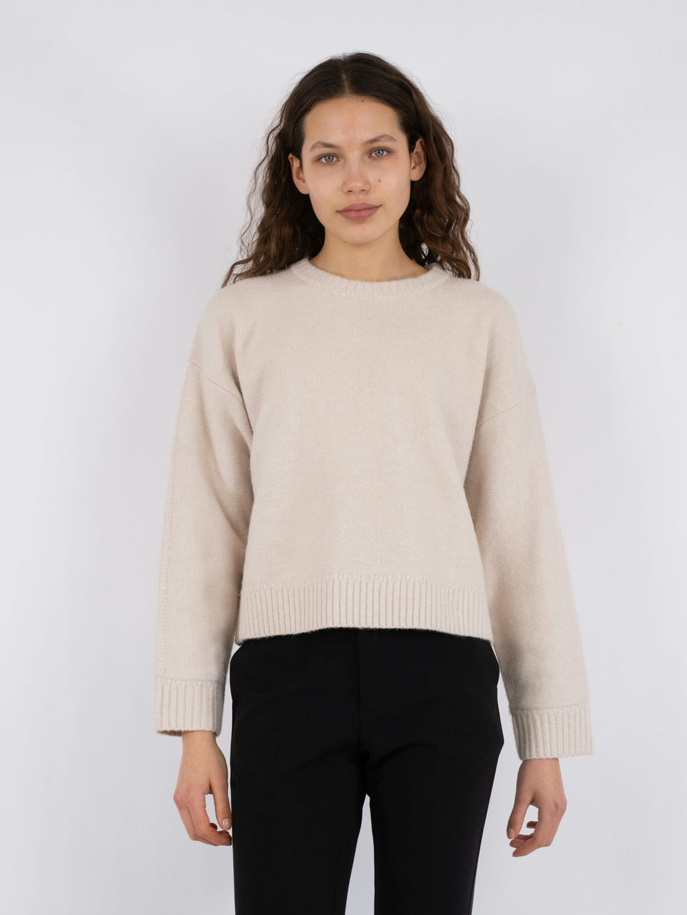 Neo Noir - Detri Solid Knit Blouse - Ivory