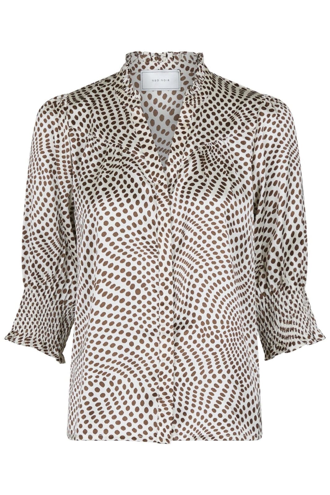 Neo Noir - Diana Vibrant Dot Blouse - Brown Skjorter 