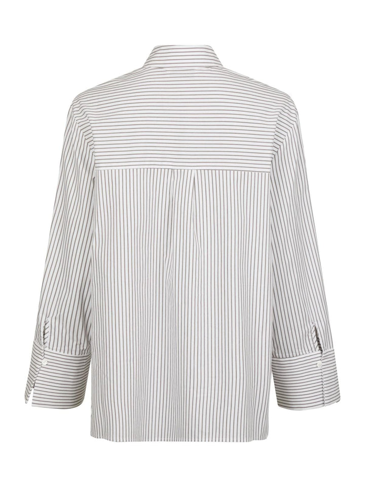 Neo Noir - Dita Stripe Shirt - Brown Skjorter 