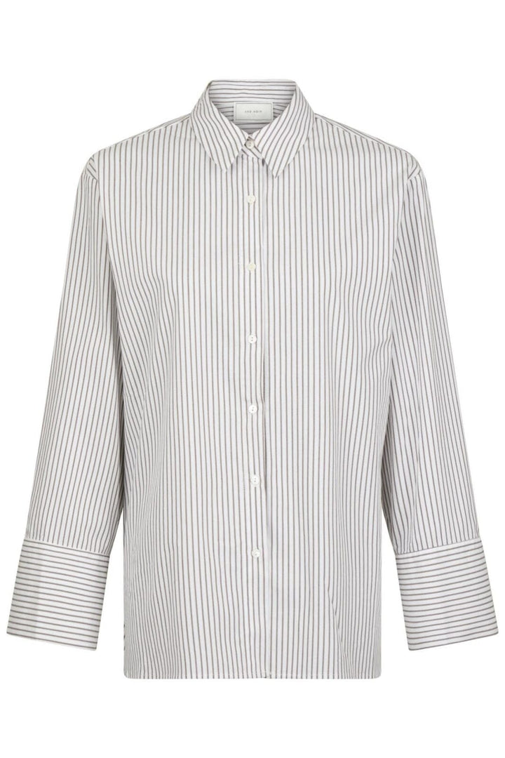 Neo Noir - Dita Stripe Shirt - Brown Skjorter 