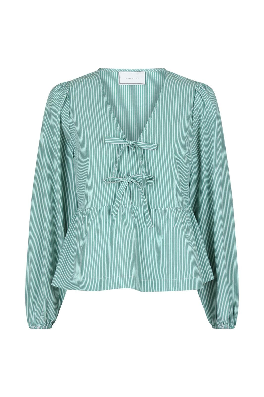 Neo Noir - Esmée Small Stripe Blouse - Green