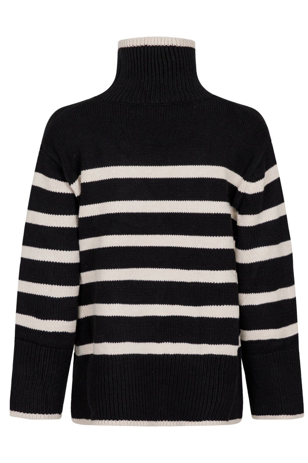 Neo Noir - Fanning Stripe Knit Blouse GZ - Black 