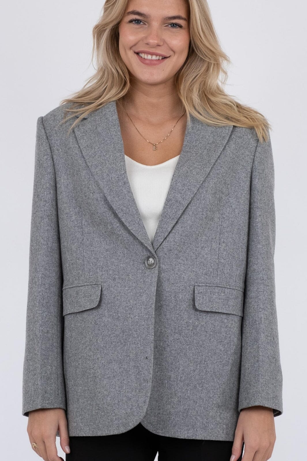 Neo Noir - Gaby Structure Blazer - Grey Melange Blazere 