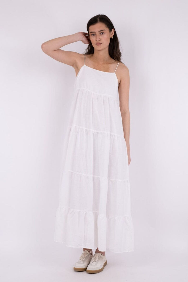 Neo Noir - Haily Linen Dress - White Kjoler 