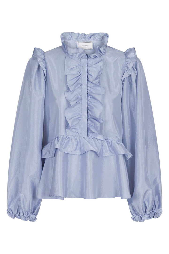 Neo Noir - Hawaii Solid Blouse - Light Blue Bluser 