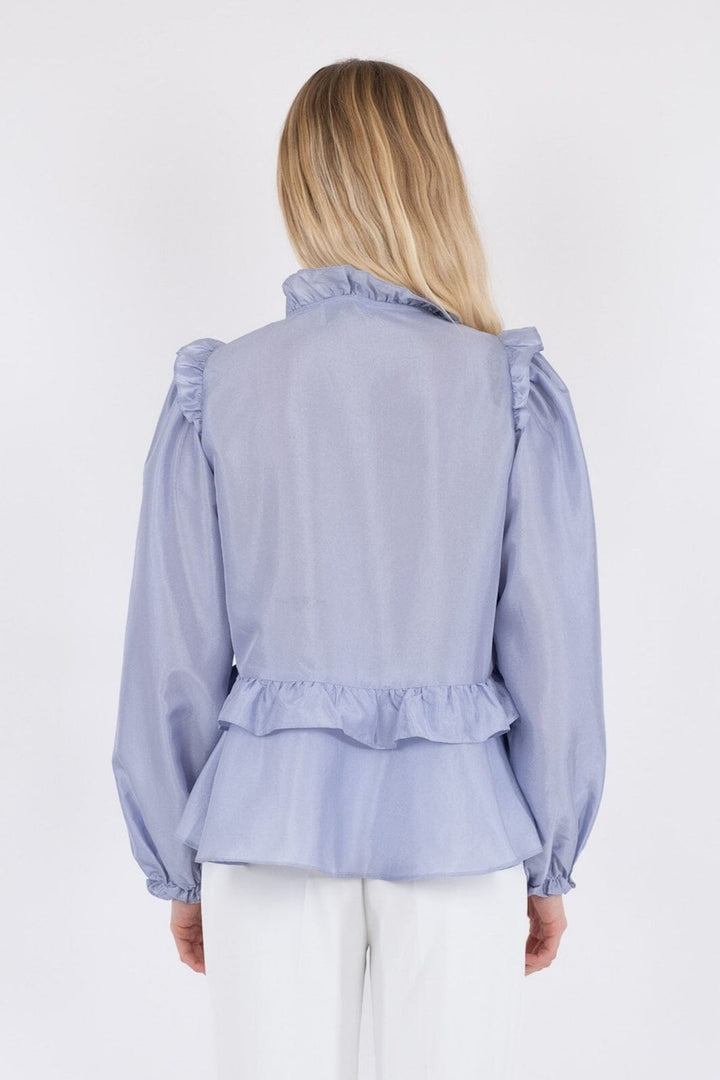 Neo Noir - Hawaii Solid Blouse - Light Blue Bluser 