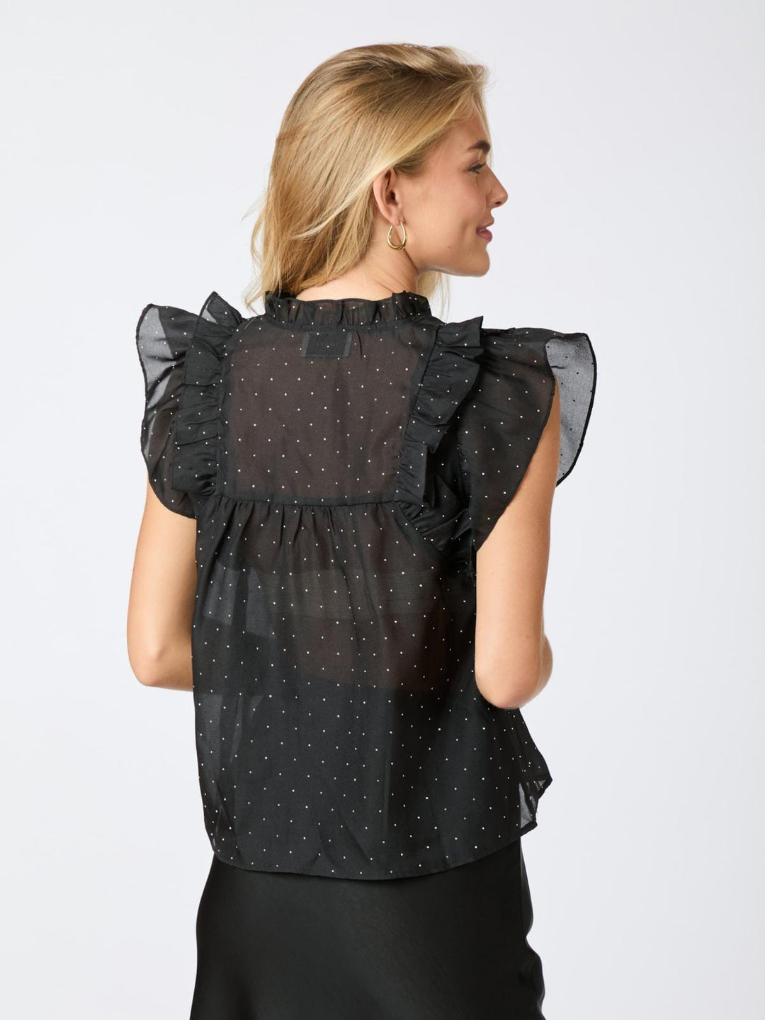 Neo Noir - Jayla Bedazzled Top - Black Toppe 