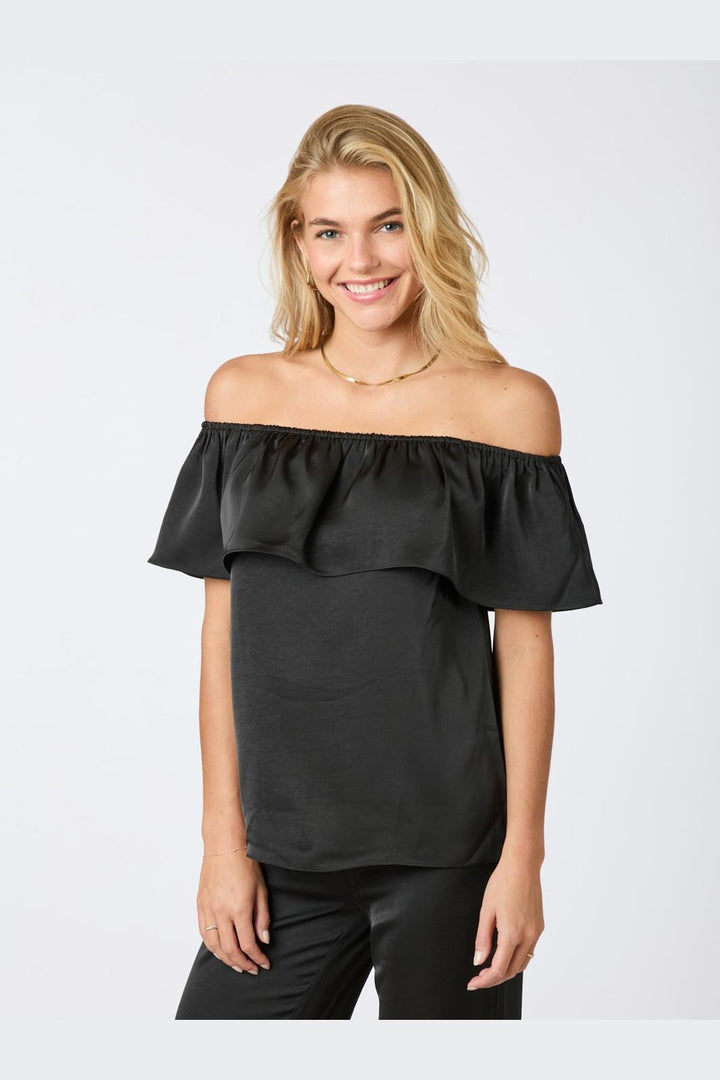 Neo Noir - Kris Heavy Sateen Top - Black