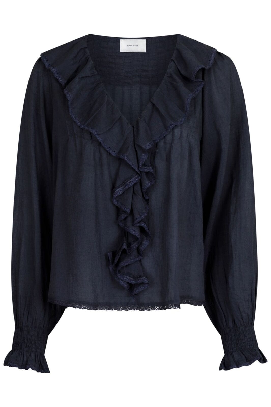 Neo Noir - Lima S Voile Blouse - Dark Grey Bluser 