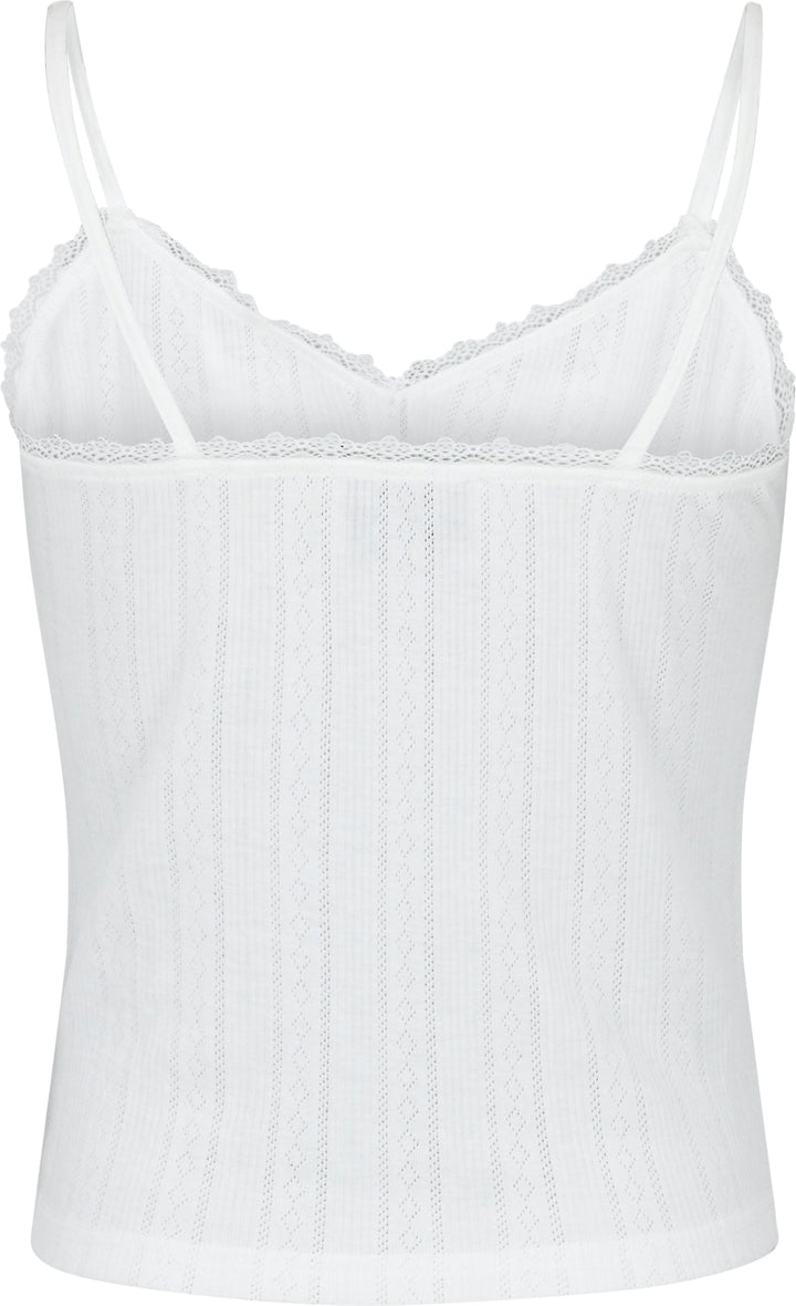 Neo Noir - Lindsay Pointelle Top - White