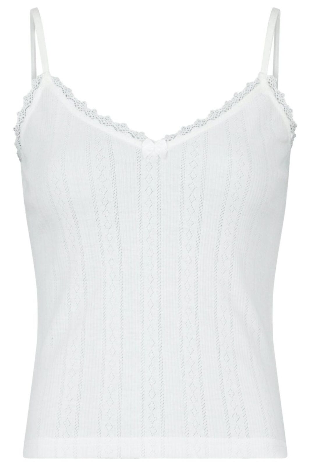 Neo Noir - Lindsay Pointelle Top - White Toppe 