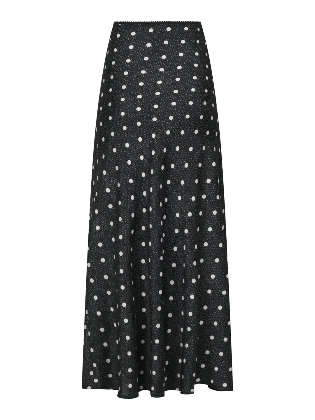 Neo Noir - Lola Retro Dot Long Skirt - Black Nederdele 