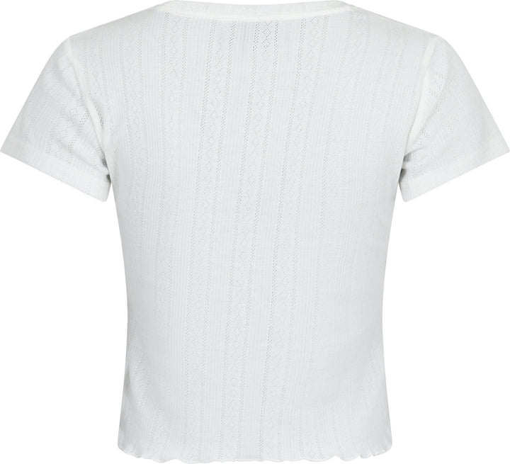 Neo Noir - Lonnie Pointelle Top - White