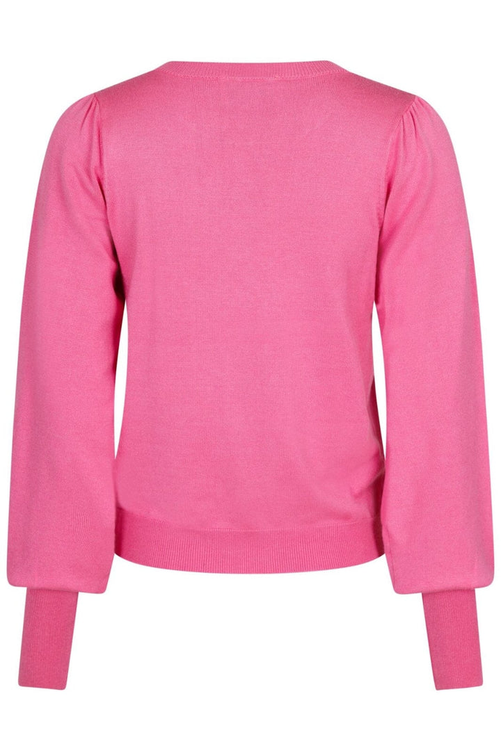 Neo Noir - Magdalena Solid Knit Blouse - Pink Strikbluser 