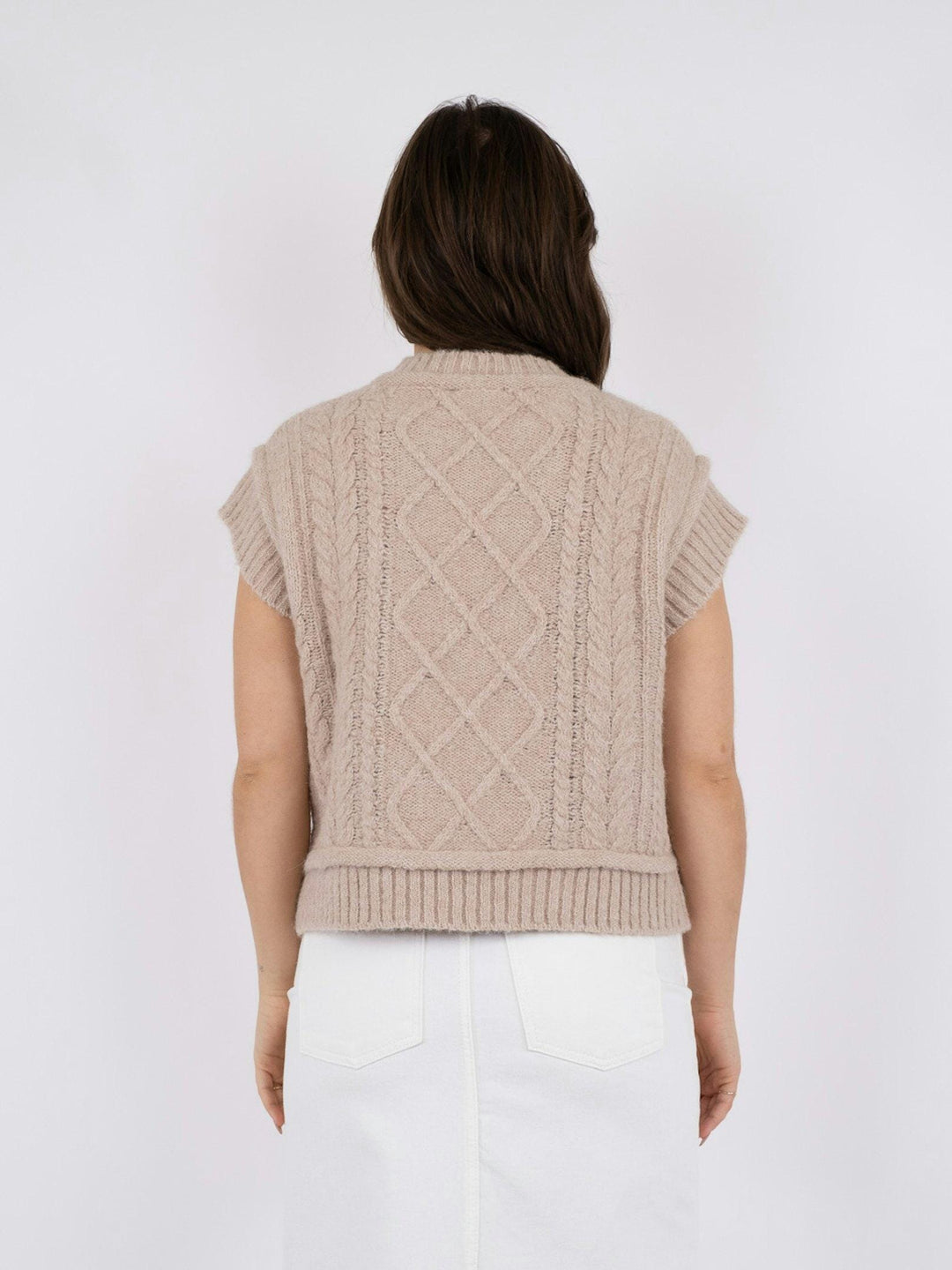 Neo Noir - Malley Knit Waistcoat - Sand Veste 