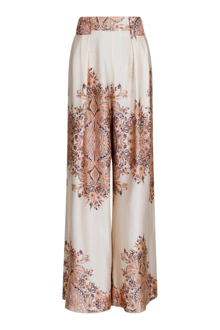 Neo Noir - Mana Paisley Border Pants - Creme Bukser 