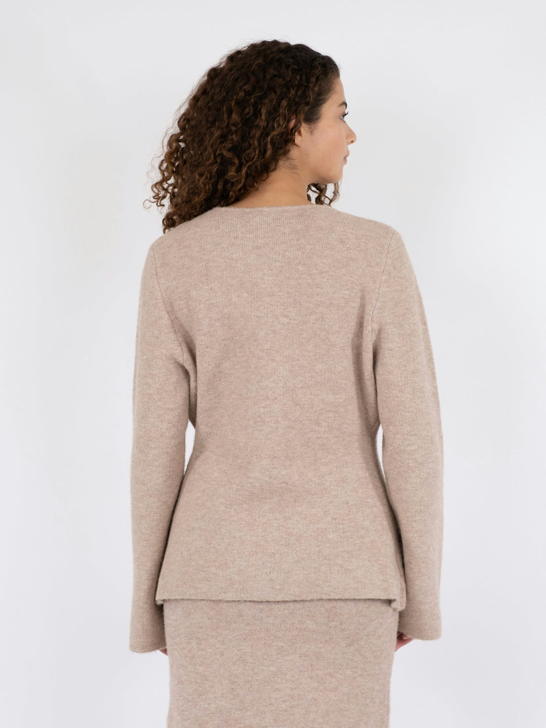 Neo Noir - Marie Louise Knit Cardigan - Sand Melange