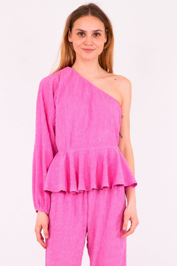 Neo Noir - McCartney Plisse Blouse - Pink Bluser 