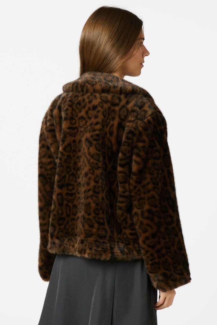 Neo Noir - Melodie Leo Faux Fur Jacket - Dark Brown