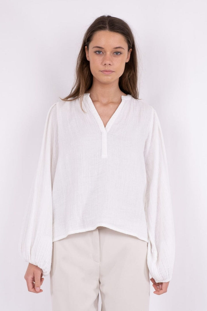 Neo Noir - Mimmi Gauze Blouse - White Bluser 