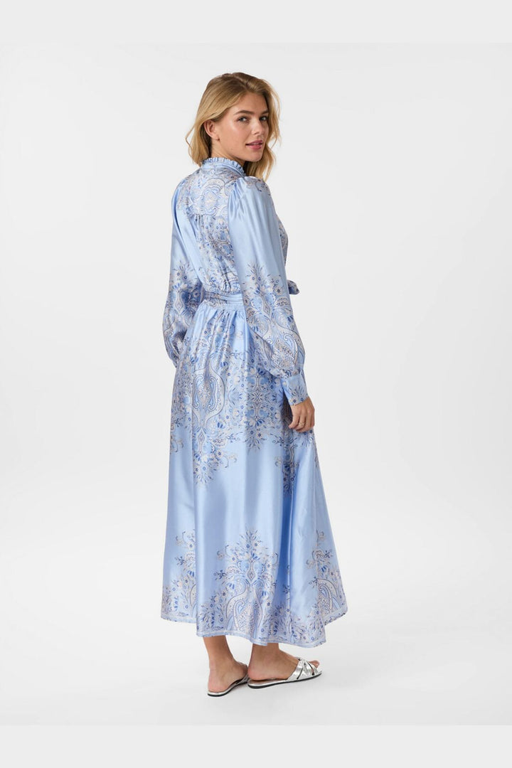 Neo Noir - Nova Paisley Border Dress 160958 - 145 - Light Blue