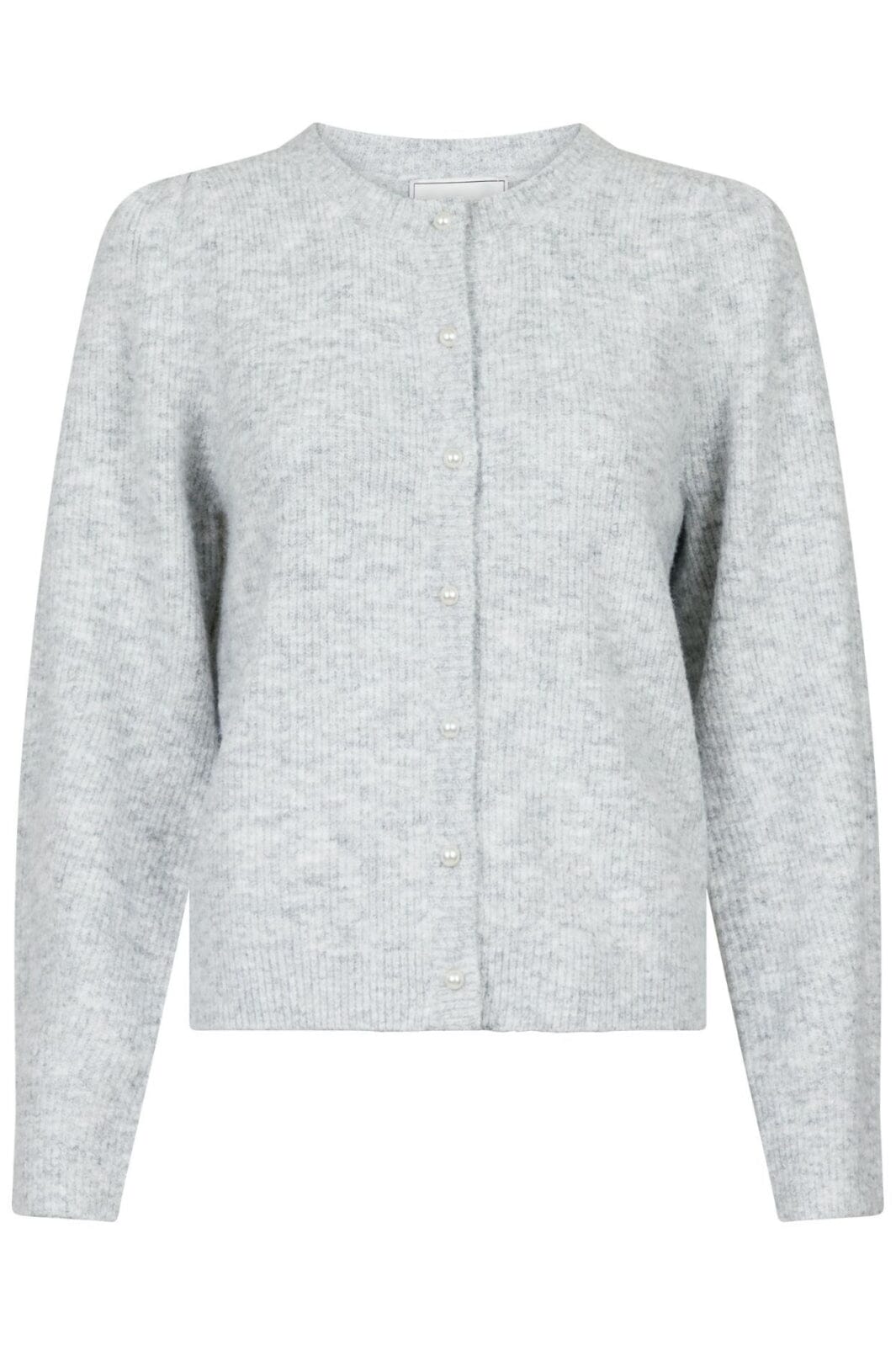 Neo Noir - Nuna Knit Cardigan - Light Grey Melange Cardigans 