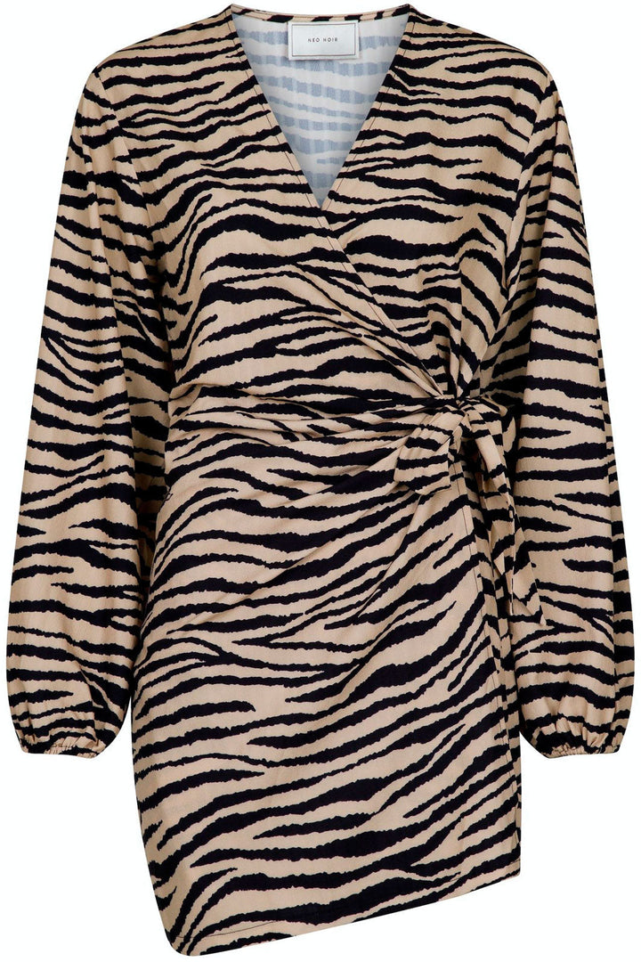 Neo Noir - Oaklyn Graphic Zebra Dress - Dark Sand Kjoler 