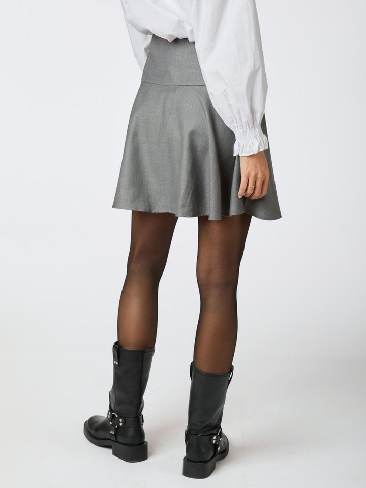 Neo Noir - Pamelo Skirt - Dark Grey Melange Nederdele 