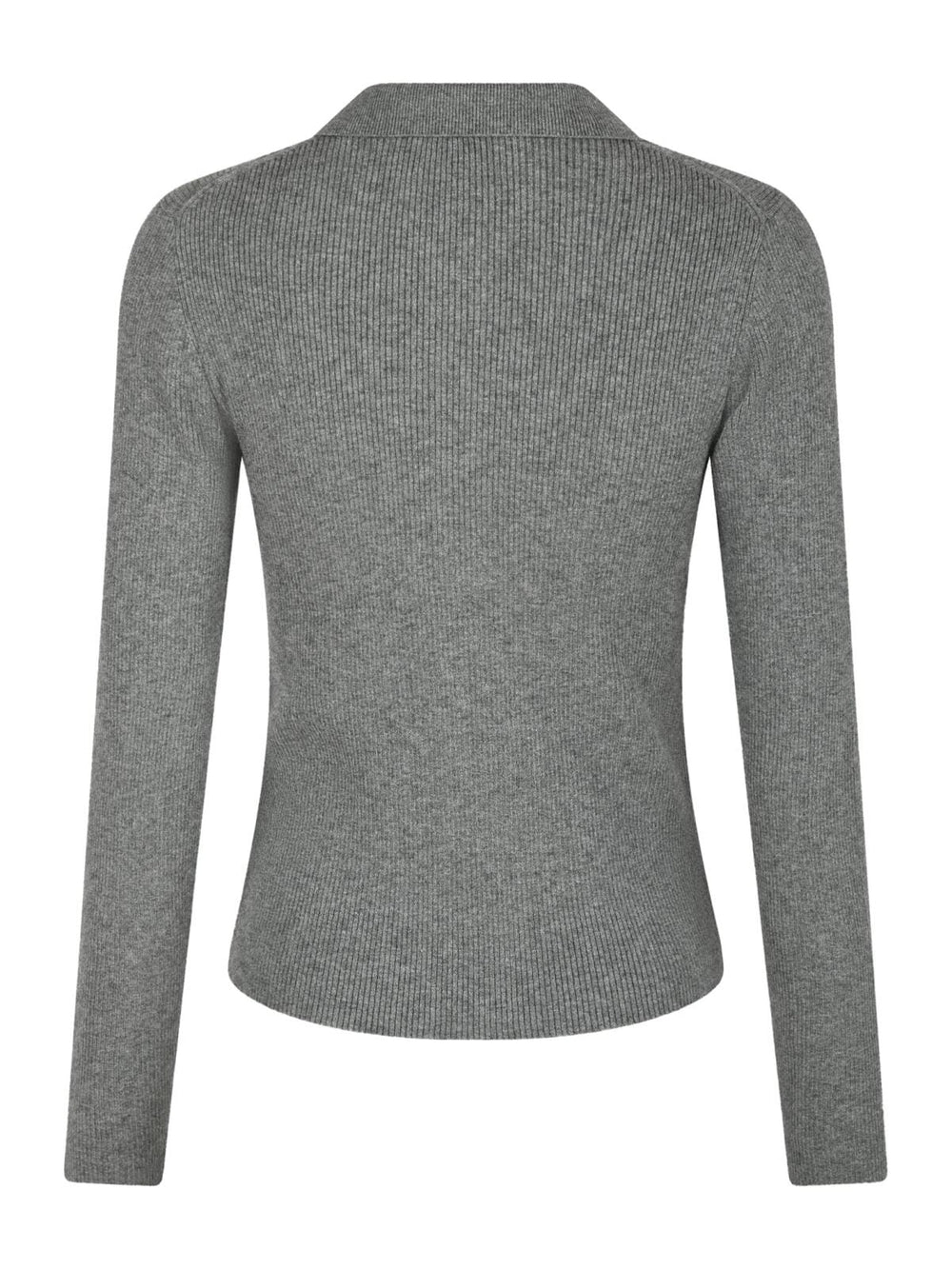 Neo Noir - Panama Knit Blouse - Dark Grey Melange Strikbluser 