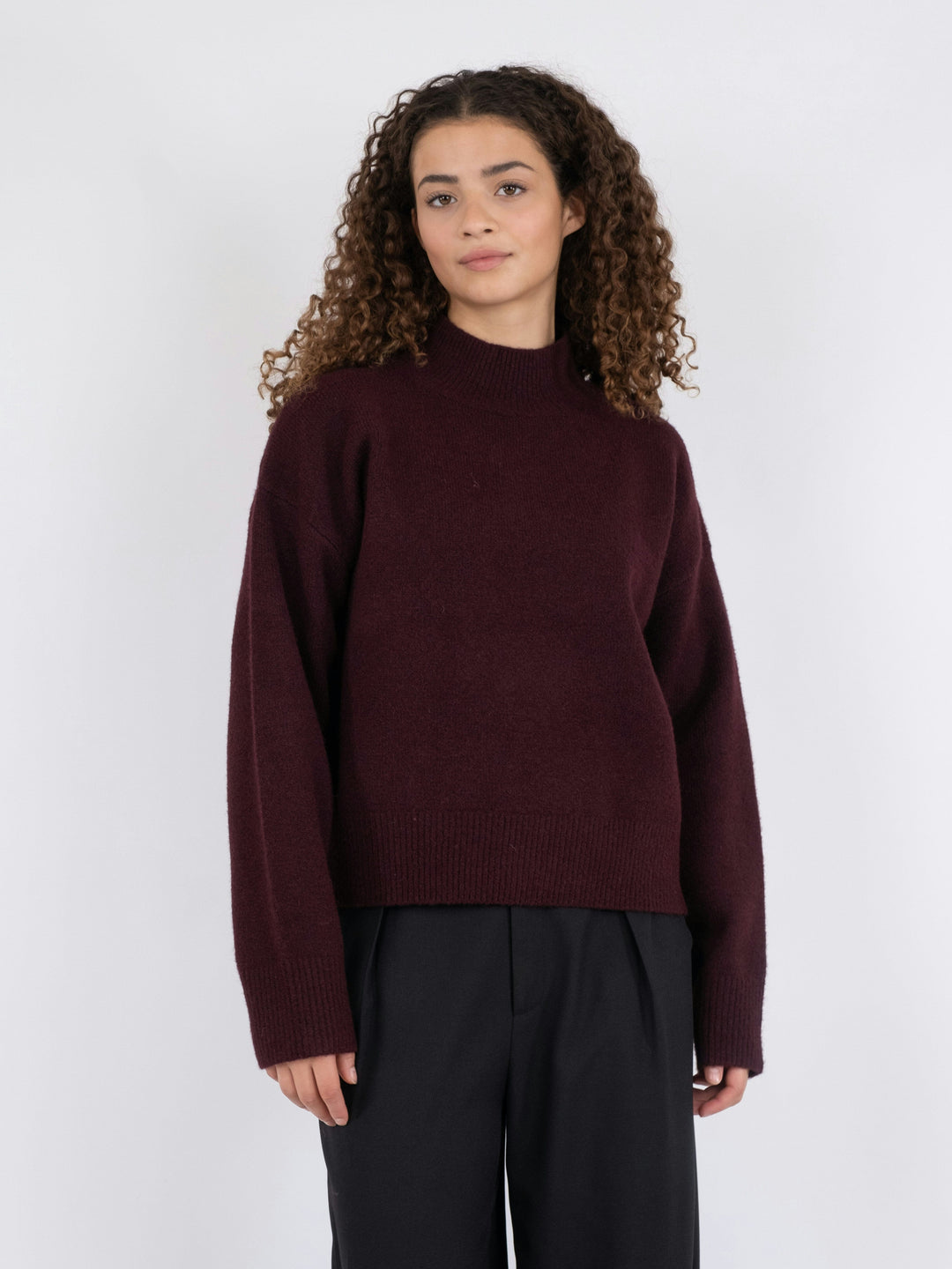 Neo Noir - Paulina Knit Blouse - Wine