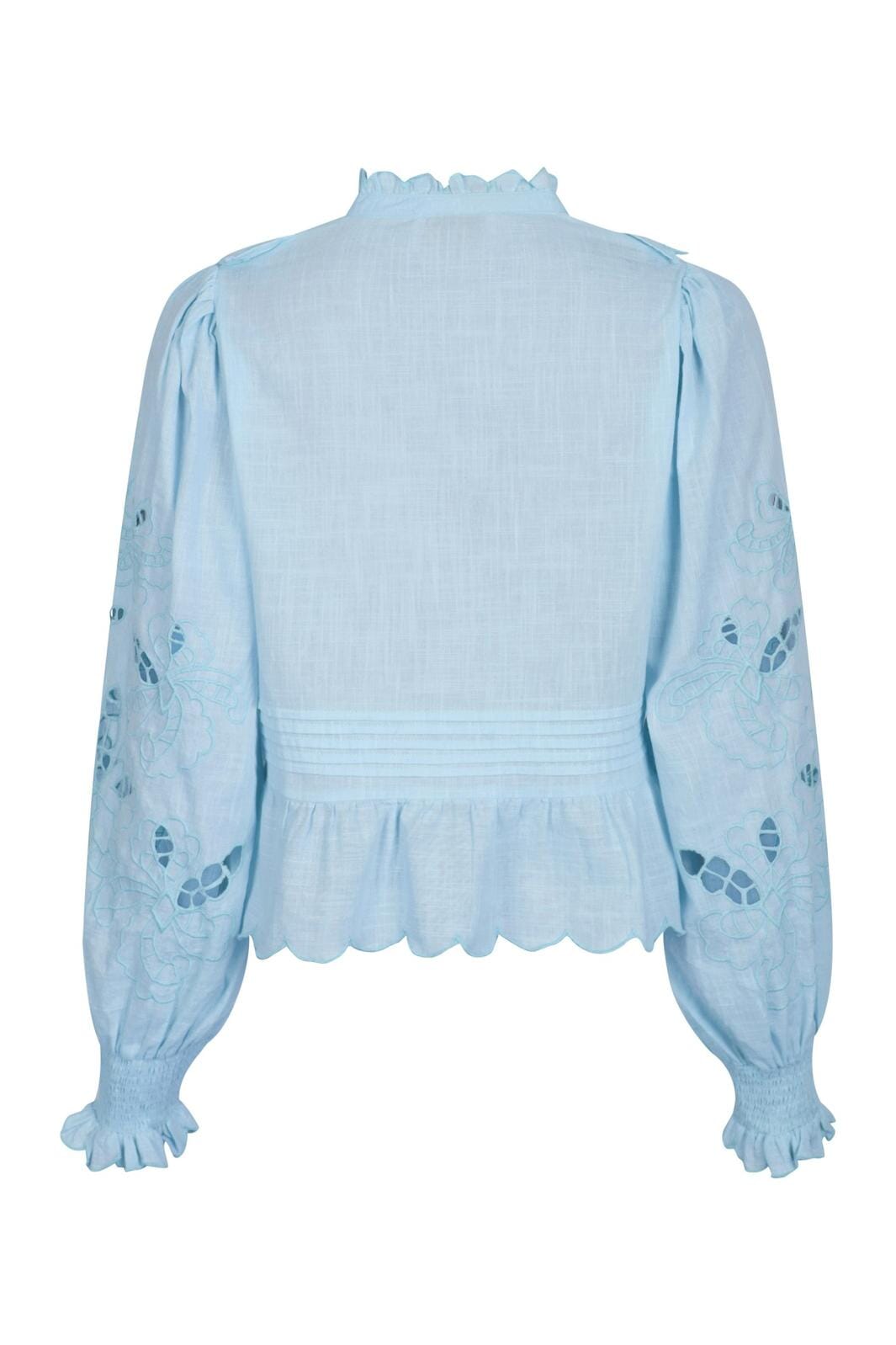 Neo Noir - Petrine Embroidery Blouse 161136 - 142 - Dusty Blue