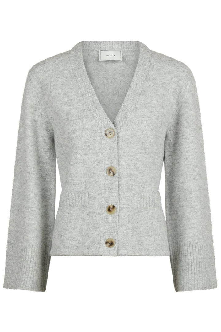 Neo Noir - Pixie Knit Cardigan - Light Grey Melange Cardigan 