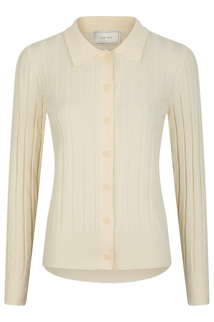 Neo Noir - Rio Solid Knit Cardigan 164579 - 191 - Light Yellow