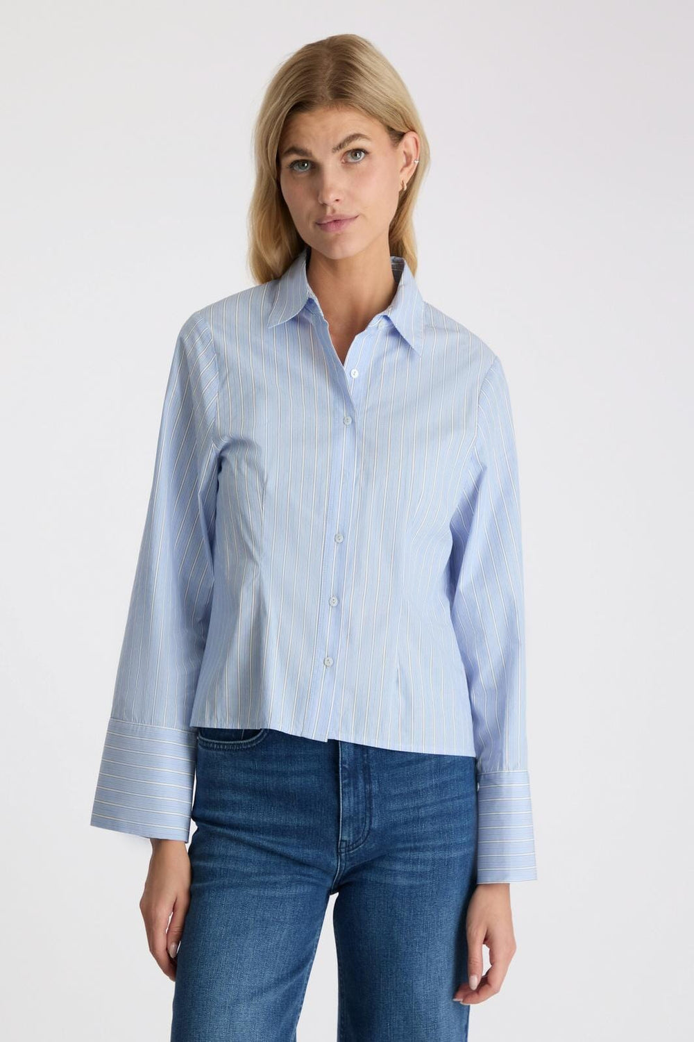 Neo Noir - Rosa Stripe Shirt - Light Blue