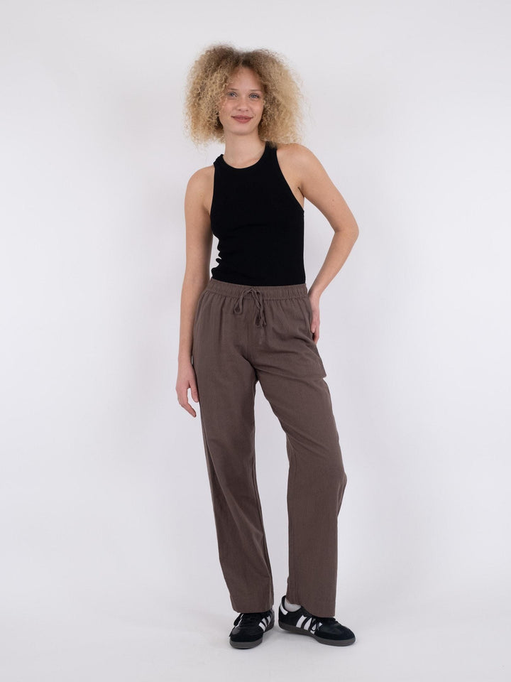 Neo Noir - Sonar Linen Pants - Brown Bukser 